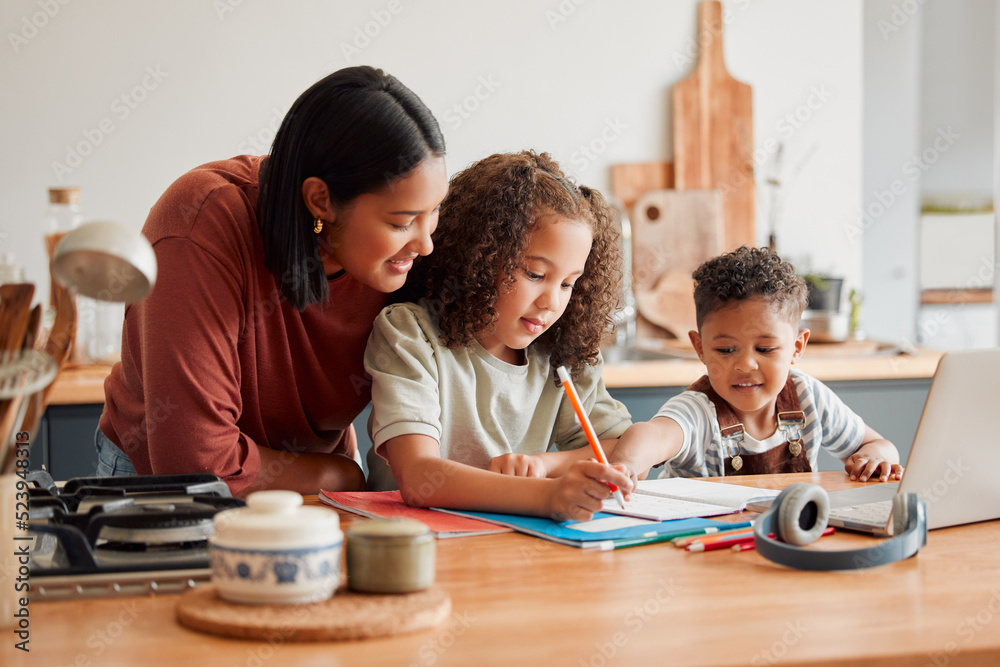 A family working together on a childs homework, with the parent considering what is junk removal and how it can benefit their home.